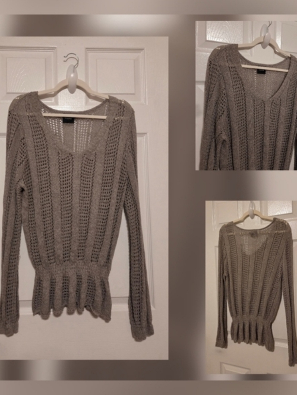 Open-Knit Sweater - Taupe